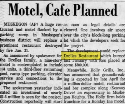 Drelles Restaurant and Cocktail Bar - March 1963 Re-Develop Site